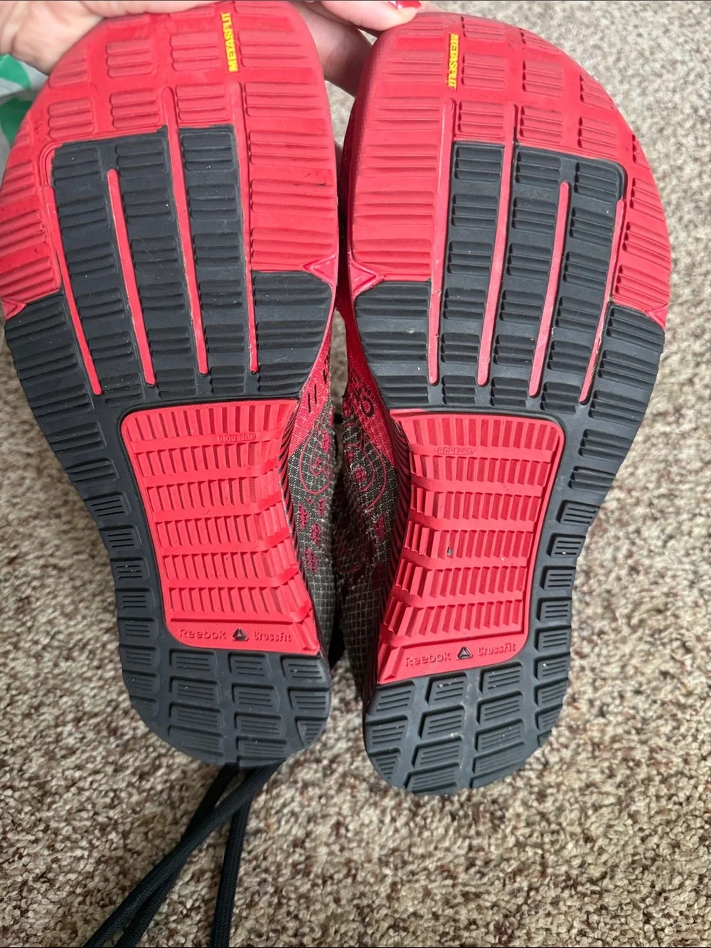 Men's Reebok CrossFit Red and Black Training Shoes